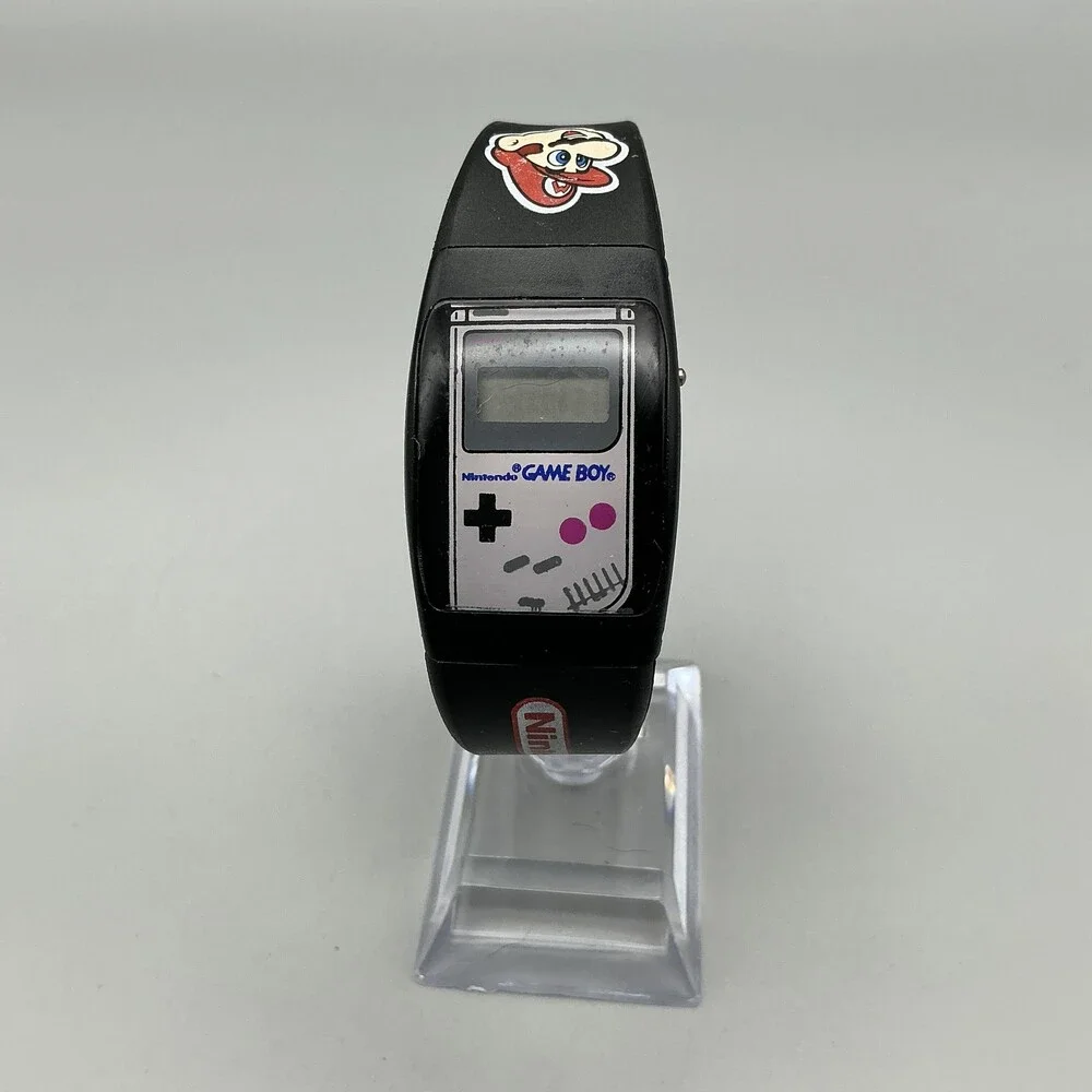 Vintage Nintendo Game Boy Boys Watch 26mm Mario Digital Black Strap For Parts